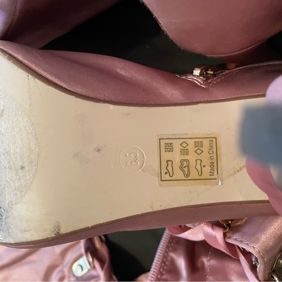 Light Pink Lace-up Stiletto Boots - Picture 11 of 13